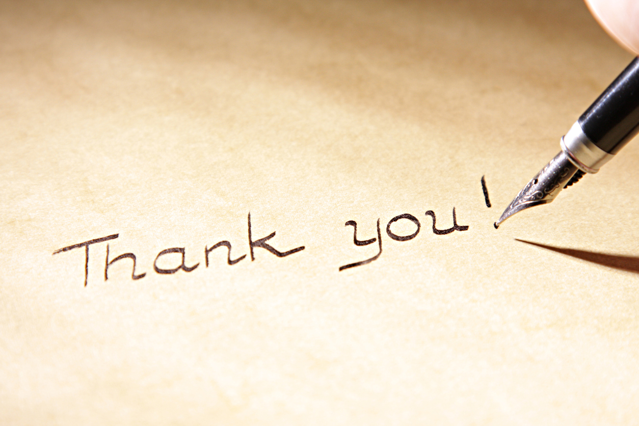 I m writing to thank you. Thank you for your patience. Thank you Note. Thank you and Notebook.